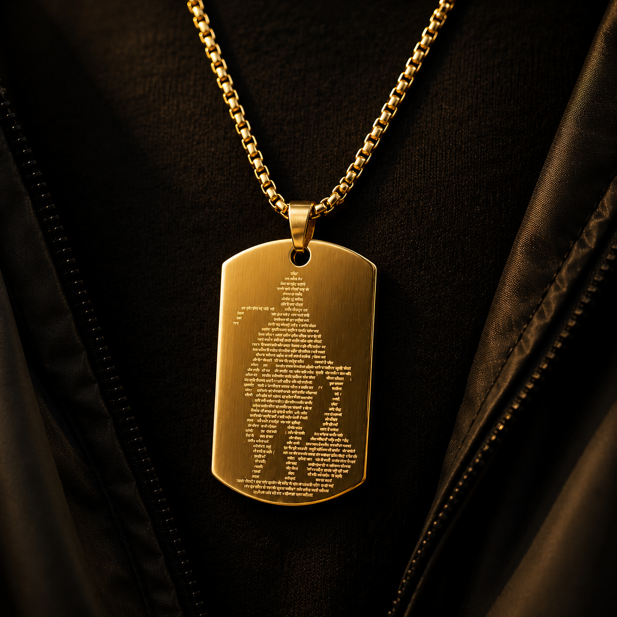 Hanuman Chalisa MicroCarved Tag Necklace With 1-Year Replacement Warranty