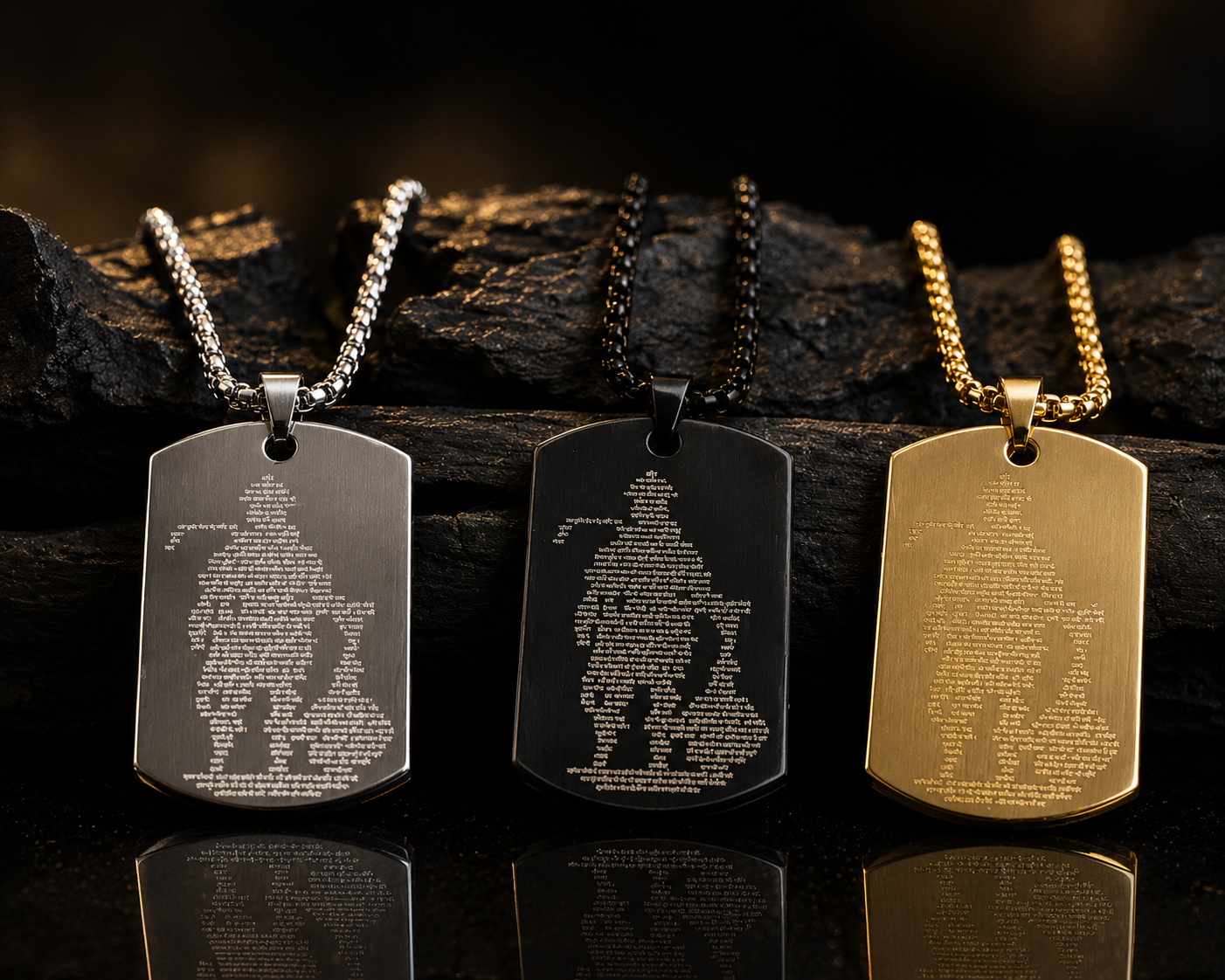 Hanuman Chalisa MicroCarved Tag Necklace With 1-Year Replacement Warranty