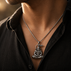 Hanuman Ji Meditating Pendant Necklace With 1-Year Warranty