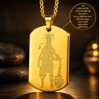 Hanuman Chalisa MicroCarved Tag Necklace With 6 Months Replacement Warranty