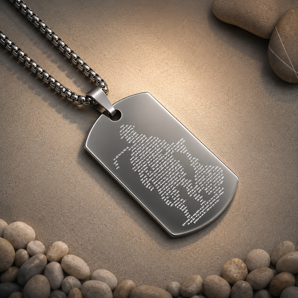 Hanuman Chalisa MicroCarved Tag Necklace With 1-Year Replacement Warranty